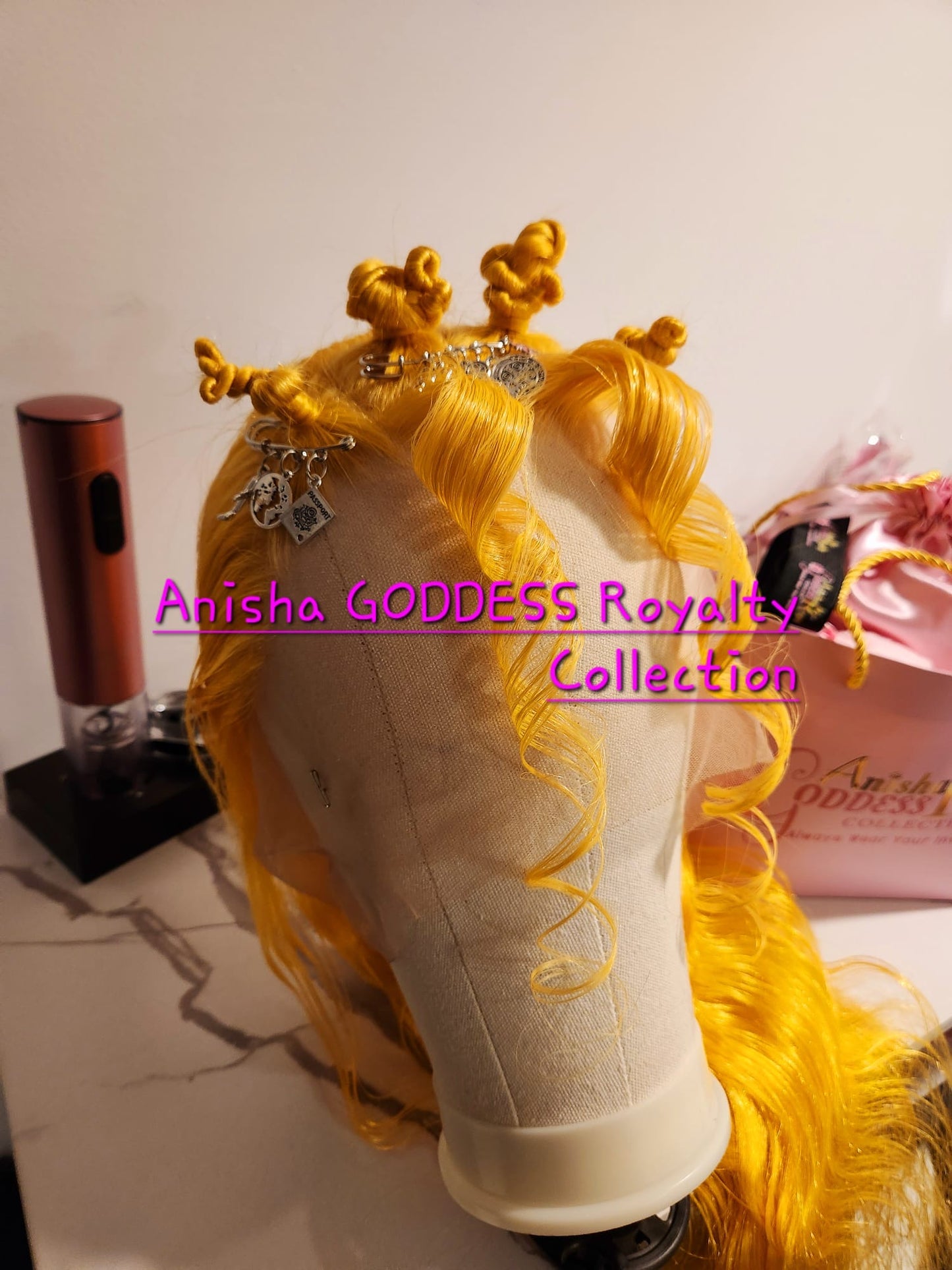 32 Inch Yellow 13x4 HD Lace Front Wigs, 100% Human Hair 180 Desity