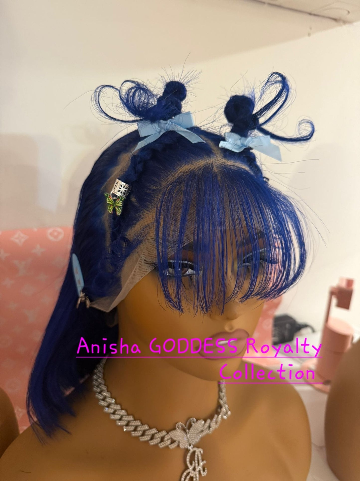 Blue 13x4 Straight Bob, Lace Frontal, 10 Inch 100% Human, 180% Desity