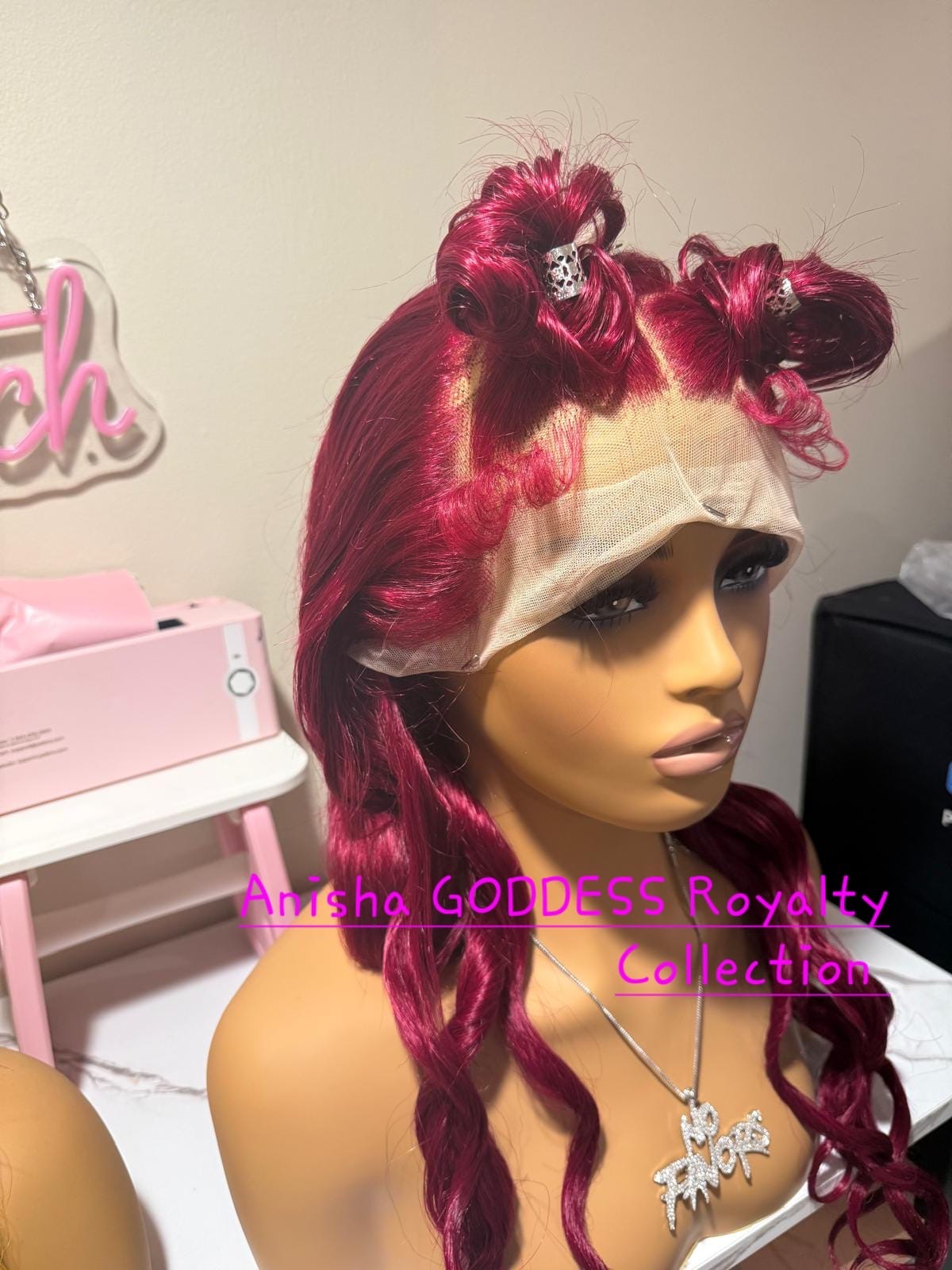 Mi Head Get Hot More While Jãdä Kïngdom*** 28 Inch Wine Red 13x4 HD Lace Frontal Wig, 100% Human Hair 180 Density.