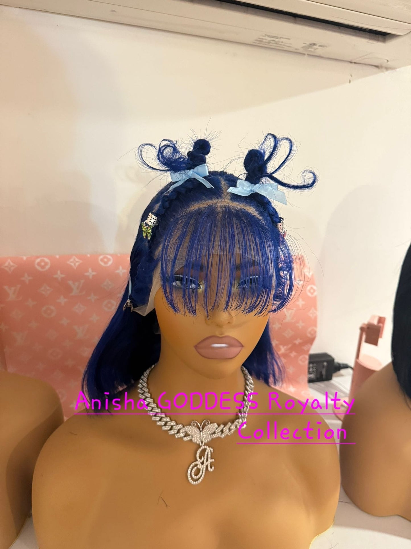 Blue 13x4 Straight Bob, Lace Frontal, 10 Inch 100% Human, 180% Desity