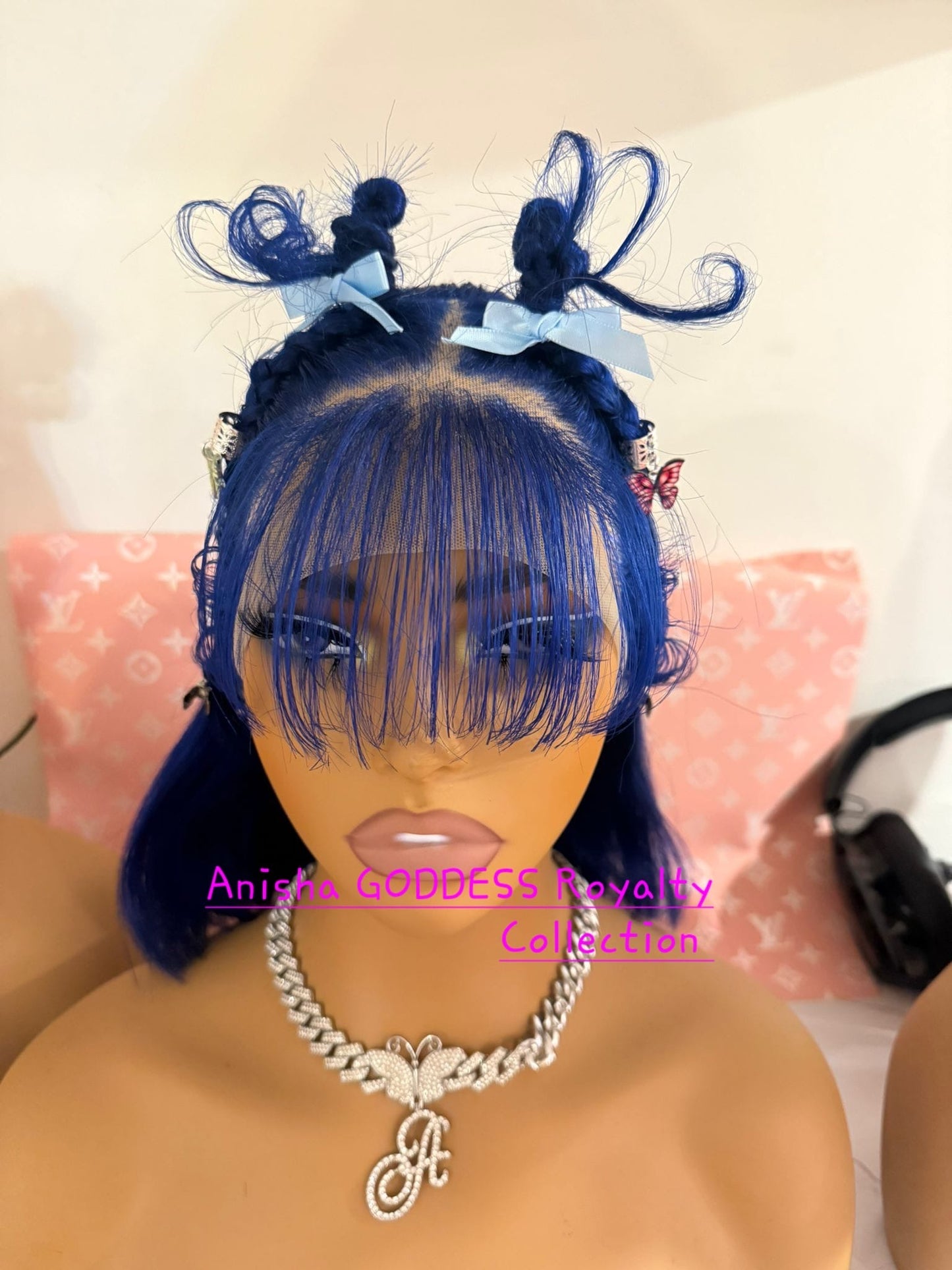 Blue 13x4 Straight Bob, Lace Frontal, 10 Inch 100% Human, 180% Desity