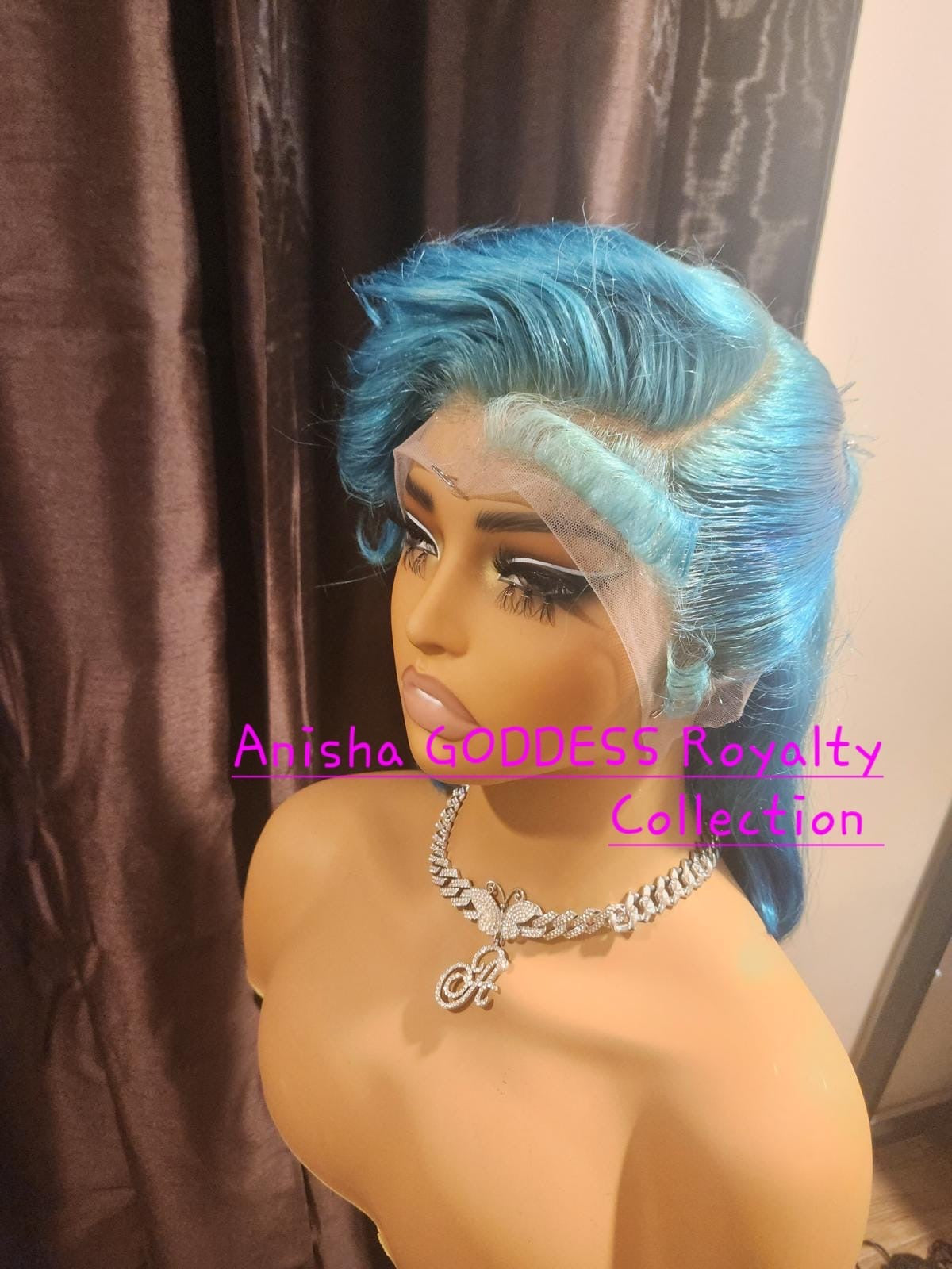 When You See Me Come Out Spiçẽ Of Dancehall *** 10 Inch 2Tone Blue 13x4 HD Lace Frontal Wig, 100%Human Hair  200%Desity.