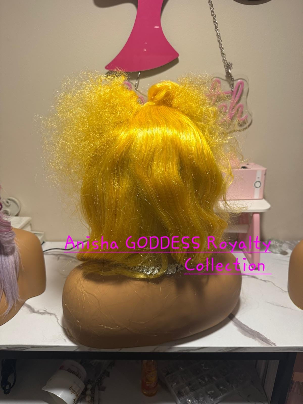 A me name Ivãñy ***32 Inch Yellow 13x4 HD Lace Frontal Wigs, 100% Human Hair 180 Desity
