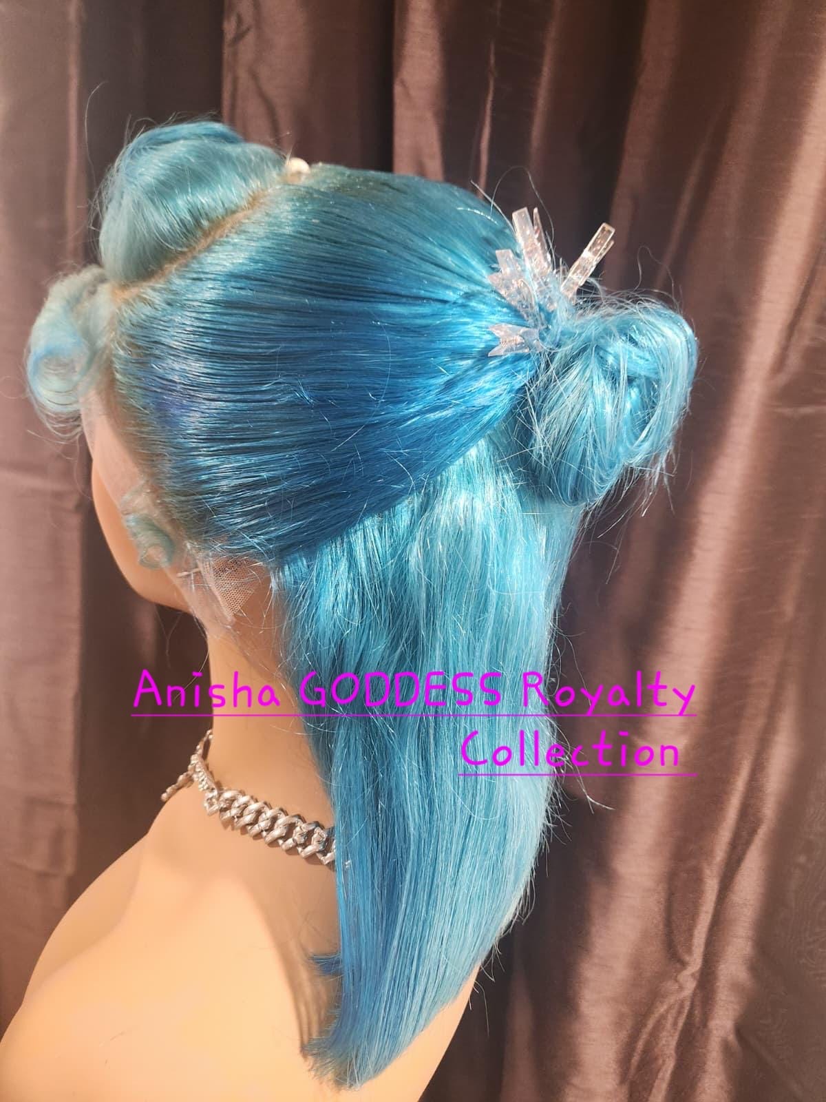 When You See Me Come Out Spiçẽ Of Dancehall *** 10 Inch 2Tone Blue 13x4 HD Lace Frontal Wig, 100%Human Hair  200%Desity.