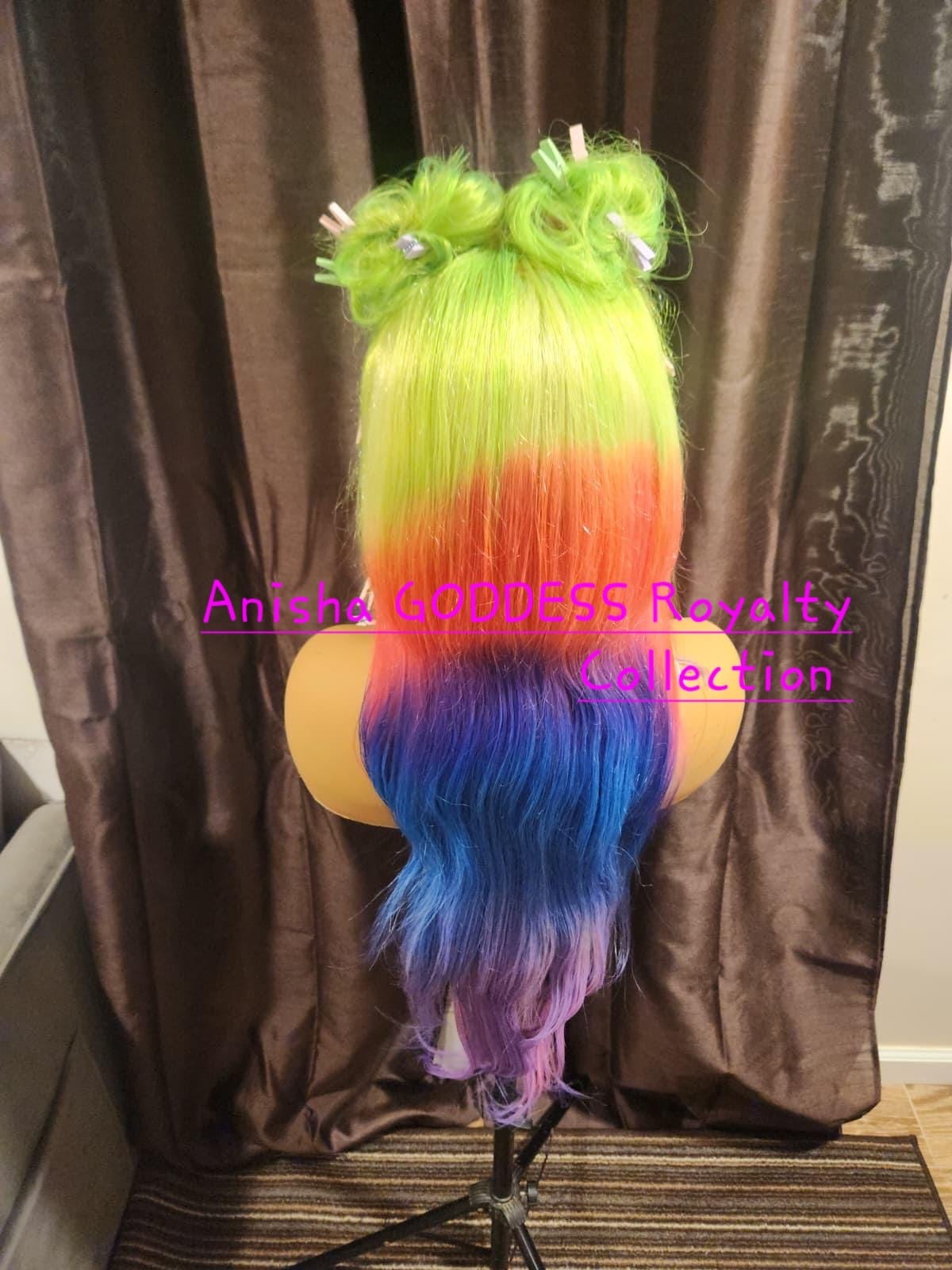 Bad Gyal Team Dovẽy Mãgnum*** Multicolor 32 Inch 13x6 HD Lace Frontal wig, 100% Human Hair 200 Density