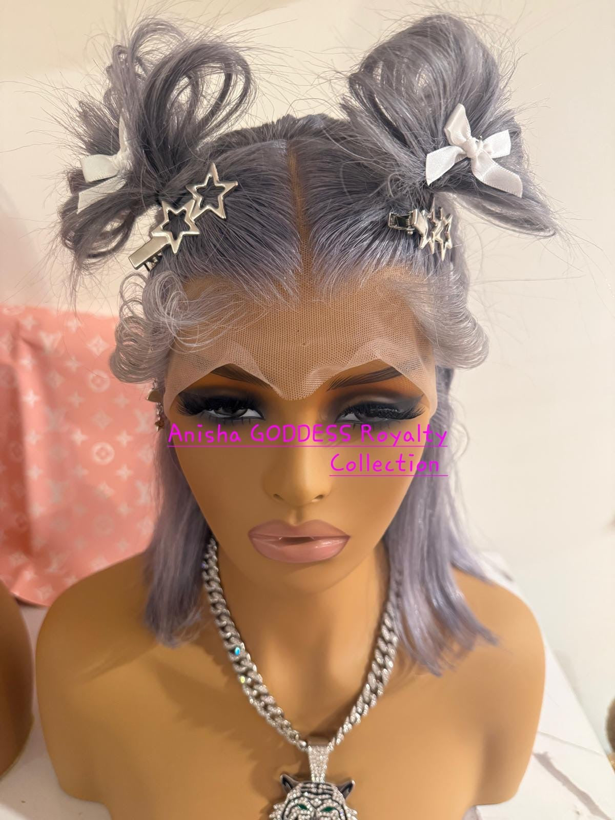 Silver Gray Straight Bob, 12 Inch 13x4 Lace Frontal 100% Human, 200% Desity